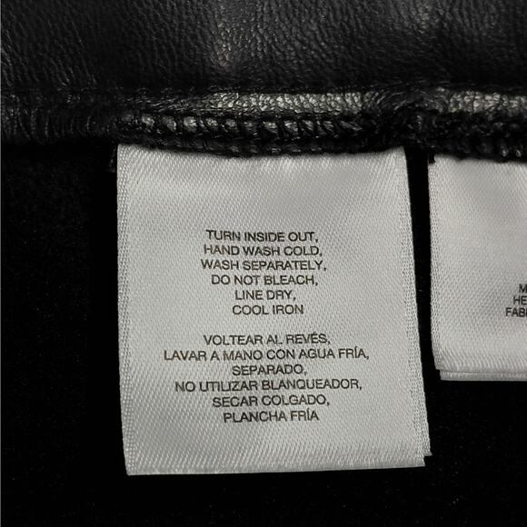 Kasper Womens Faux Leather Pants Size Small Black High Rise Pull On Office Chic - Picture 11 of 11